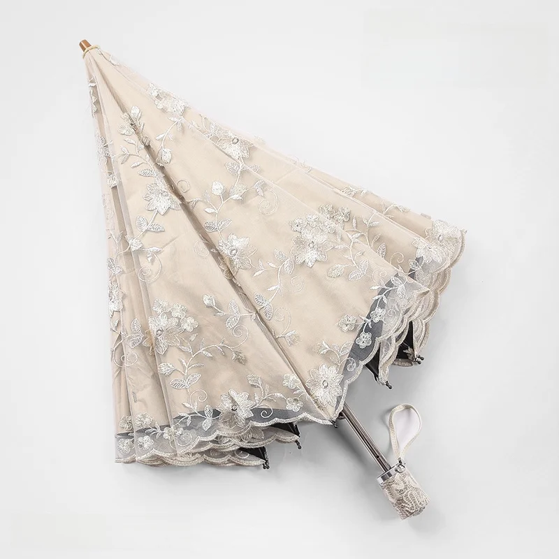 

Princ Sle Sunade Umbrella Женский кружевной зонт с вышивкой Защита от ультрафиолета Sun Bloing Bla Клей Зонт от дождя и солнца