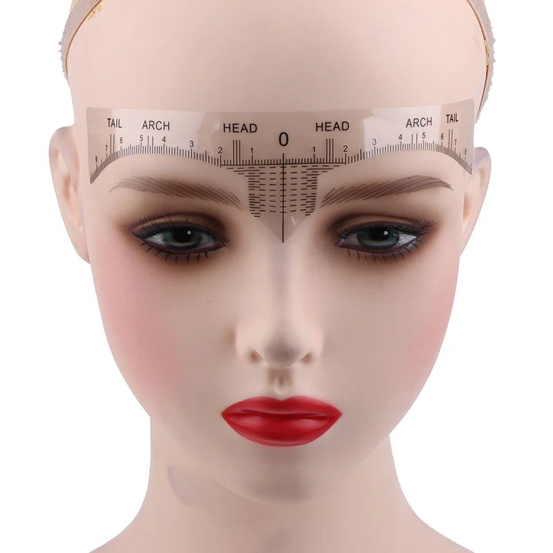 10Pcs Disposable Eyebrow Ruler Microblading Semi Permanent Eyebrow Tattoo Position Ruler Guide Makeup Stencil Measure Tool