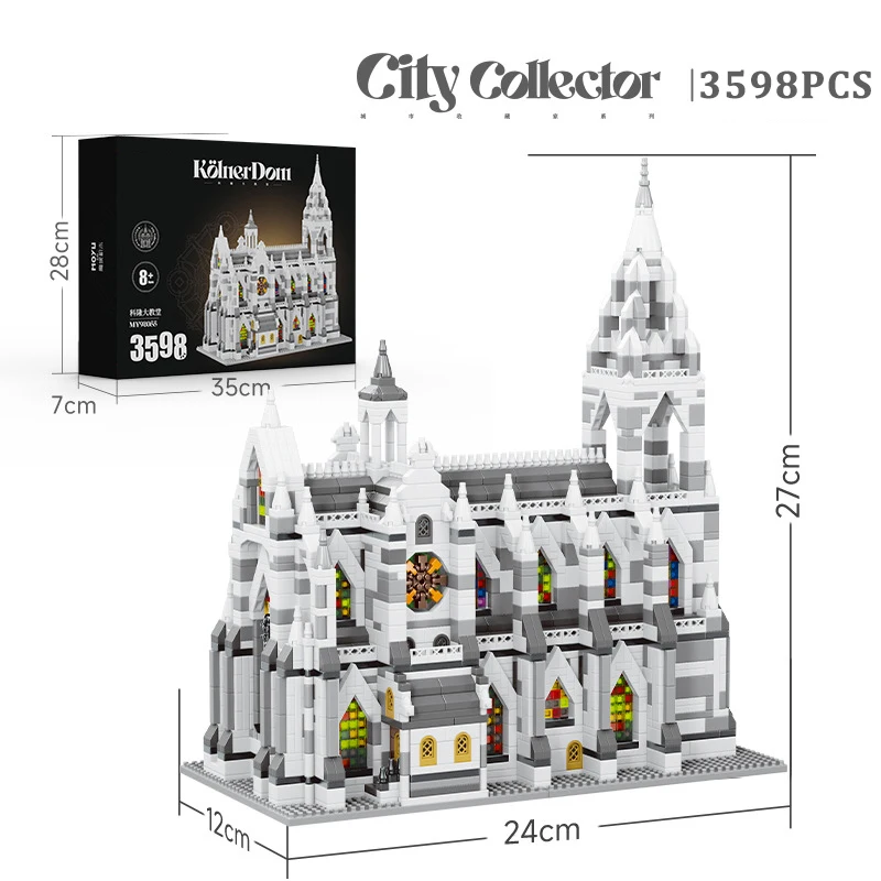 Stad Wereldberoemde architecturale Keulen Kathedraal Micro Bricks Bouwstenen Street View Notre-Dame de Paris Bouwspeelgoed