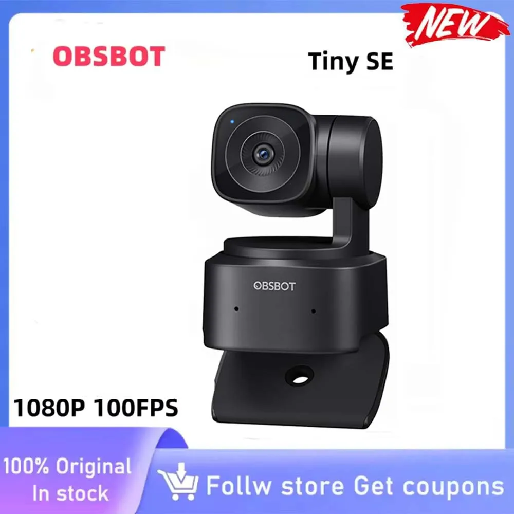 OBSBOT Tiny SE Webcam PTZ Full HD aliment�e par l'IA Tracking AI avec zoom automatique CMOS 1/2,8