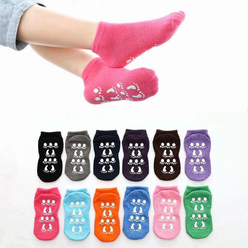 Breathable Non-slip Floor Socks Home Baby Kids Boy Girl Socks Cotton Candy Color Ankle Socks Autumn Winter Spring Summer