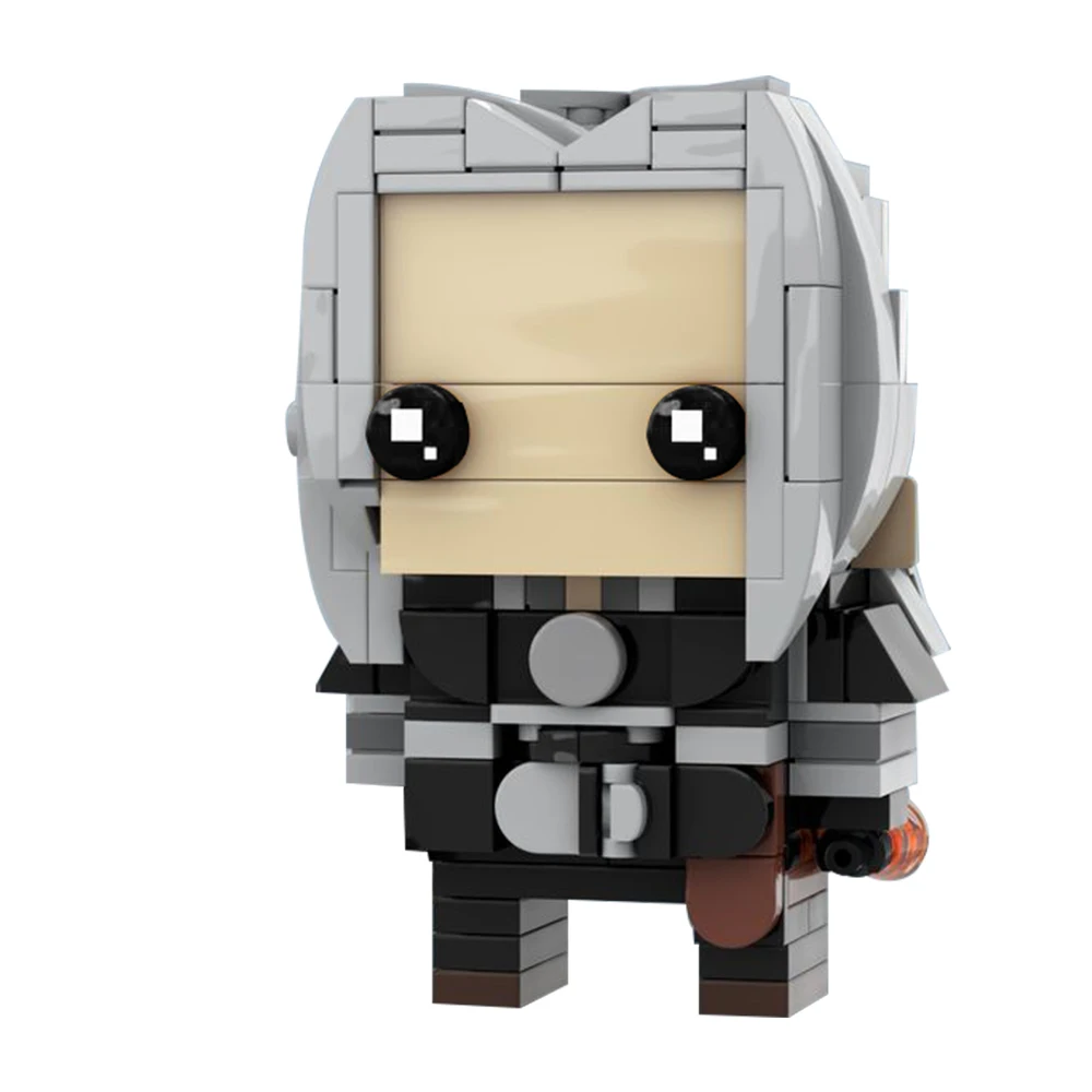 MOC Geralt of Rivia Brickheadz Building Blocks Legendary Witcher Figure White Wolf Knight Model DIY Toys Bricks Sets Kids Adult