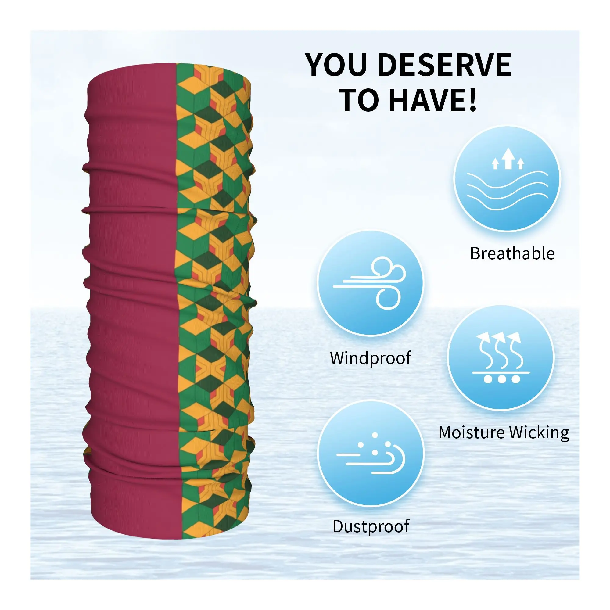 Giyuu Tomioka Muster Demon Slayer Bandana Halsbedeckung Bedruckter Gesichtsschal Multifunktions-Gesichtsmaske Wandern Angeln für Männer Frauen