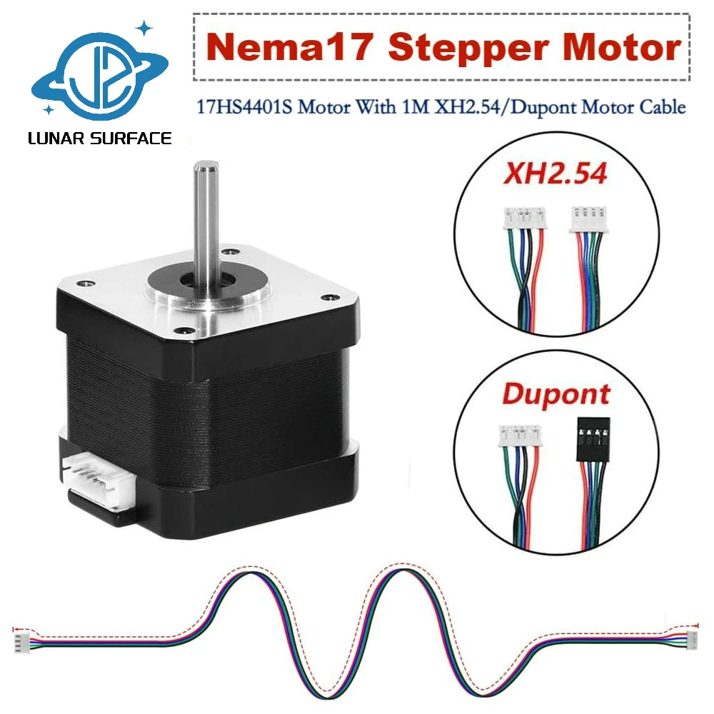 LS-3D Printer Parts 17HS4401S Stepper Motor With 1M XH2.54/Dupont Motor Cable 1.5A 42 Stepper Motor Nema 17 4-Lead 42BYGH Motor