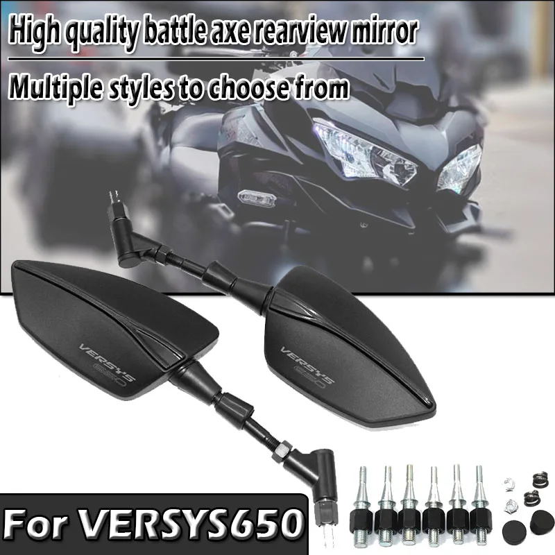 Para Versys 650 VERSYS650 2010-2023 2020 2021 VERSYS 650 Espelho Retrovisor Universal Tomahawk de Alta Qualidade 8/10mm
