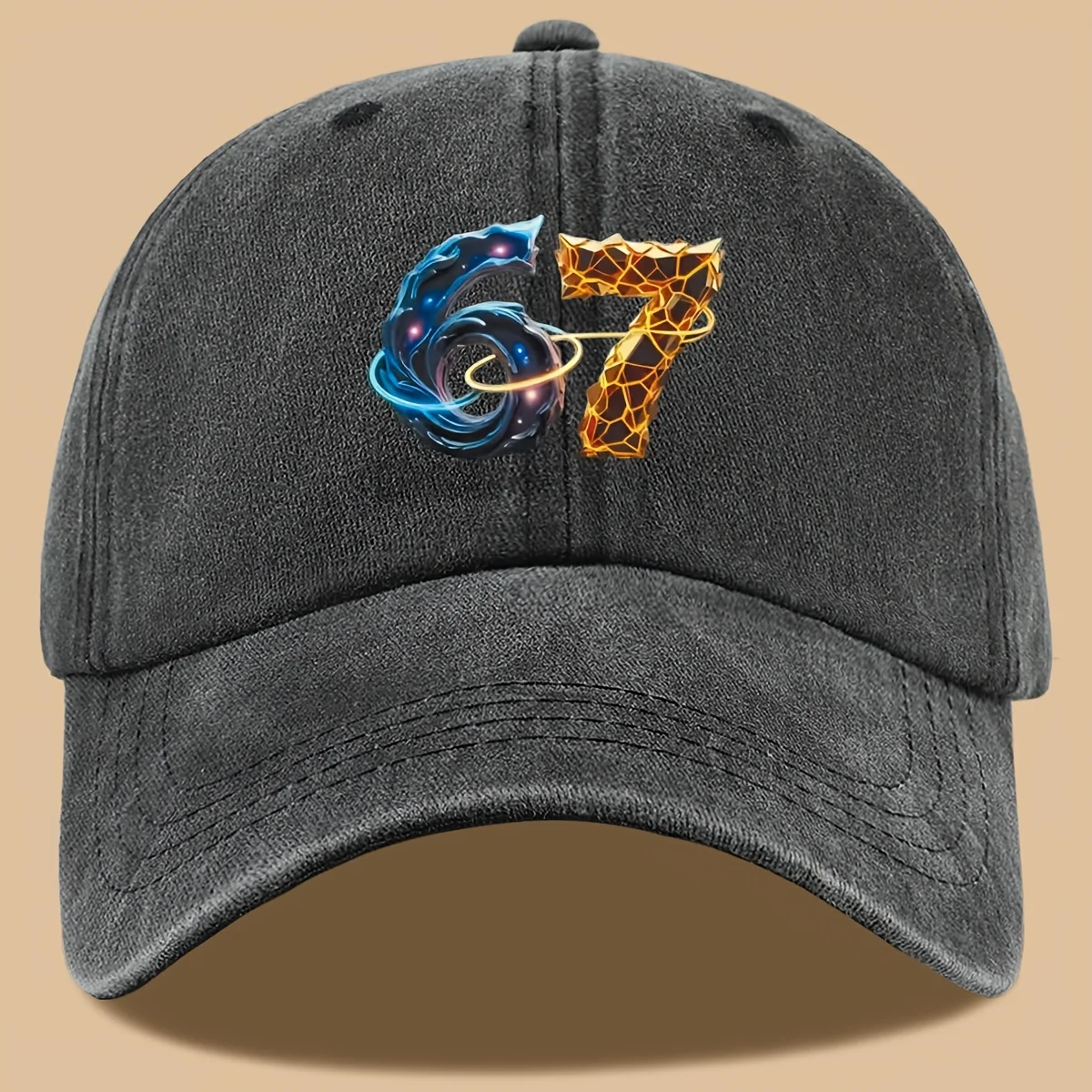 Sci Fi Digital 67 Number Baseball Cap Unisex Polyester Breathable Adjustable Dad Hat Outdoor