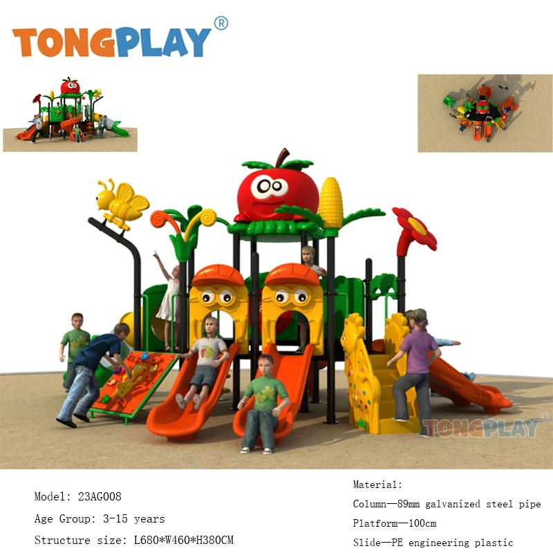 Factory direct sales Tong play medium new space castle series plastic kids park lawn slide equipment children outdoor playground