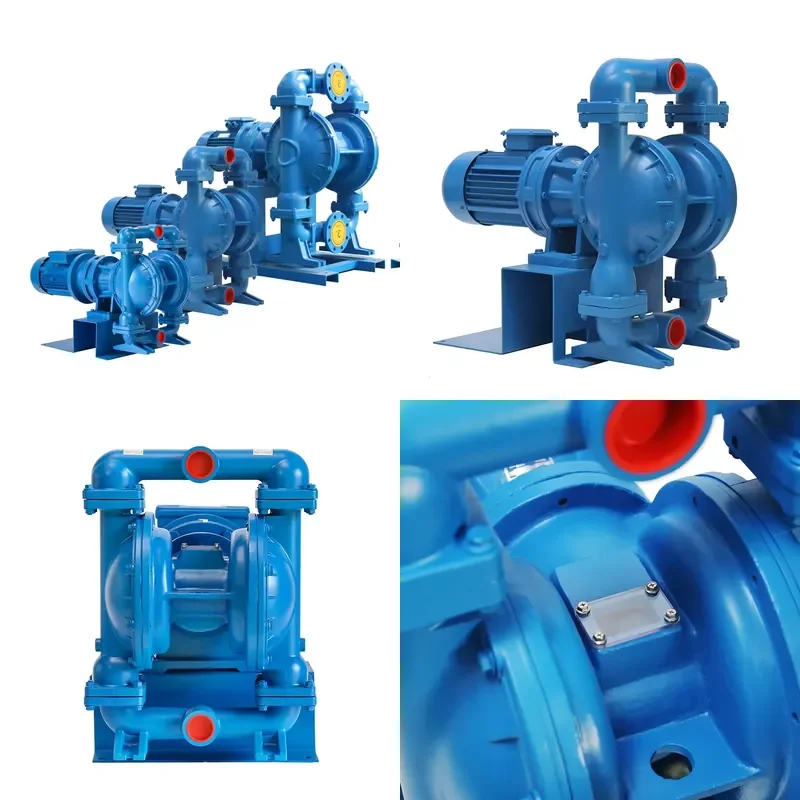 1 1.5 2 3 inch sewage oil chemical wastewater slurry conveying electric double diaphragm pump