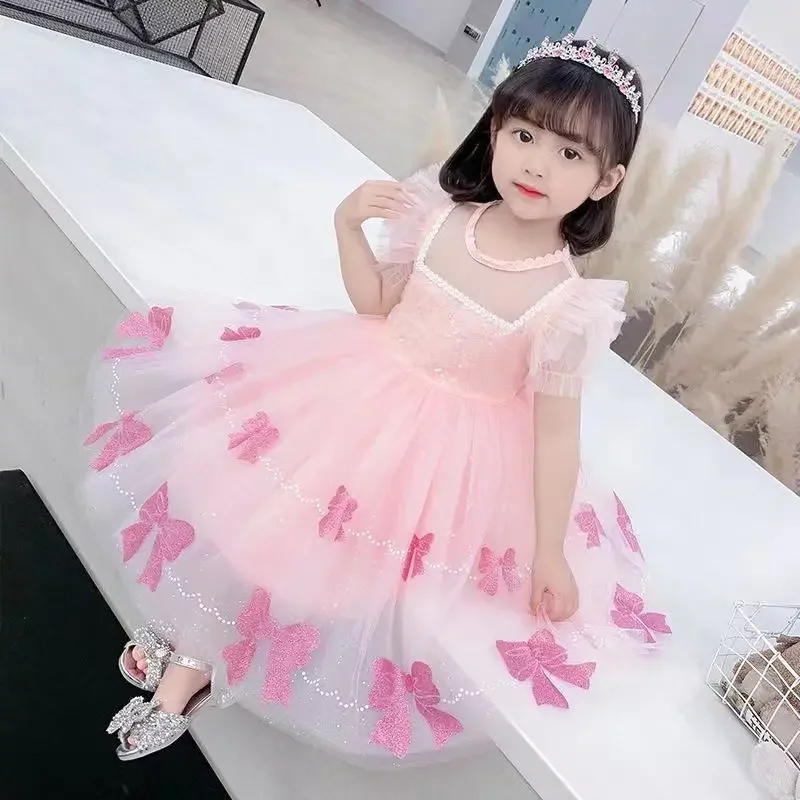 

2025 Girls Skirt Summer New Kids Mesh Dresses Girls Princess Dress Girls Dresses Evening Dress Long Dress for Pretty Cute Girl