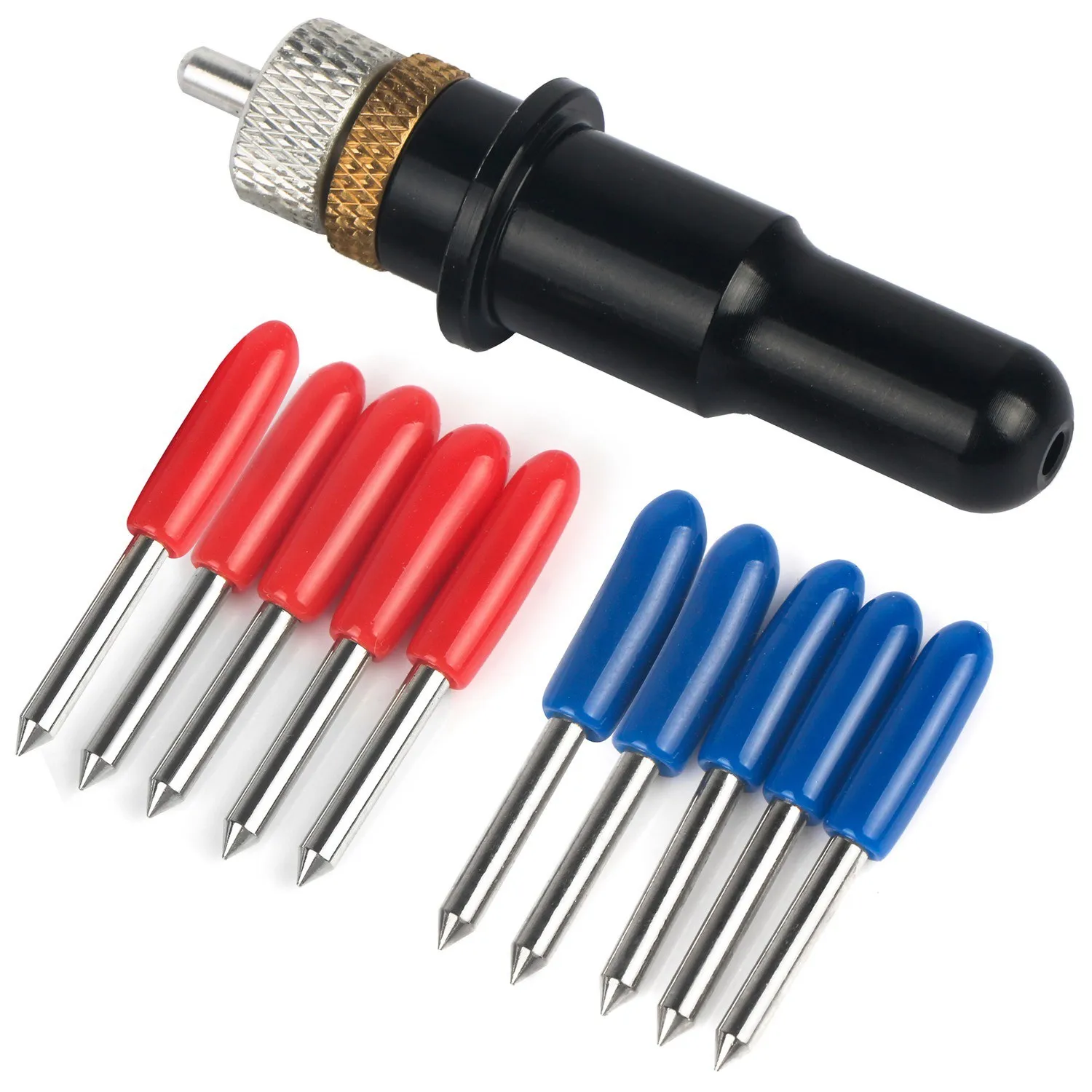 

A06K 1Pc Roland Blade Holder Black Colour +5 Pcs 45 + 5 Pcs 60 Degree Refine Rabbit Redsail Cutter Plotter Cutting Blades