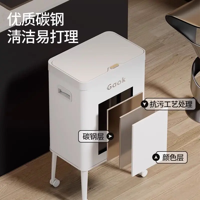High Leg Kitchen Waste Bin Large Capacity Portable Garbage Bin Mobile Design Household Use