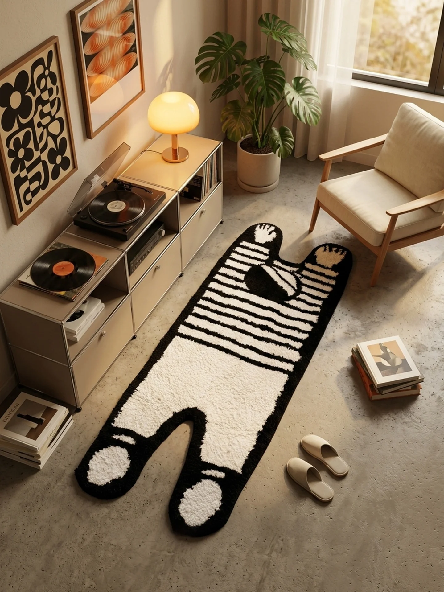 Cartoon Style Salted Carpet Irregular Shape Plush Bedroom Living Room Anti-Slip Floor Mat Home Decorative Rug Customizable Size