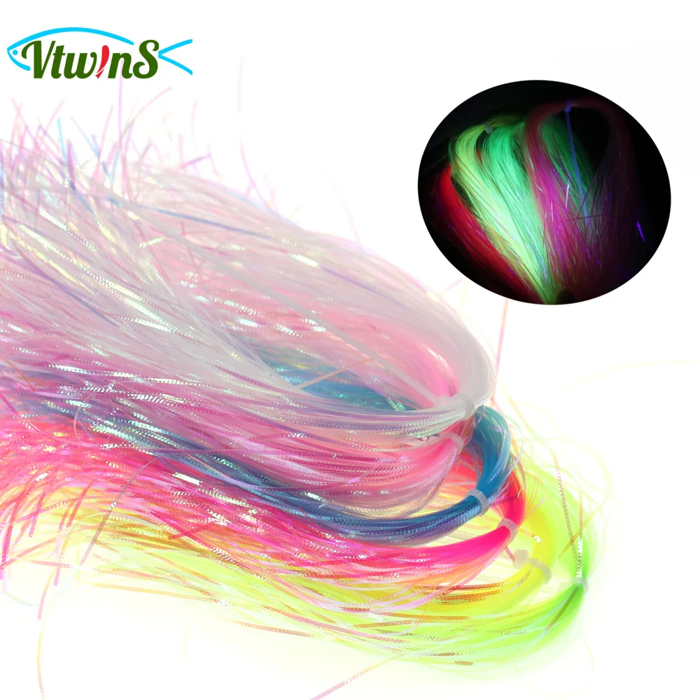 

Vtwins Imm Fly Tying Luminous Gliss Glow Flash Saltwater Bucktail Spinnerbait Bass Trout Fishing Lure Wing Tail Tying Material