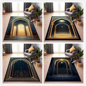 سجادة عبادة الكنيسة الإسلامية ، سجادة صلاة قابلة للغسل ، حصائر غير قابلة للانزلاق ، حصائر ديكور رمضان إسلامي ، حجم كبير ، غرفة معيشة أفضل 10 مبيعات لسجاد الكنيسة - رقم 5