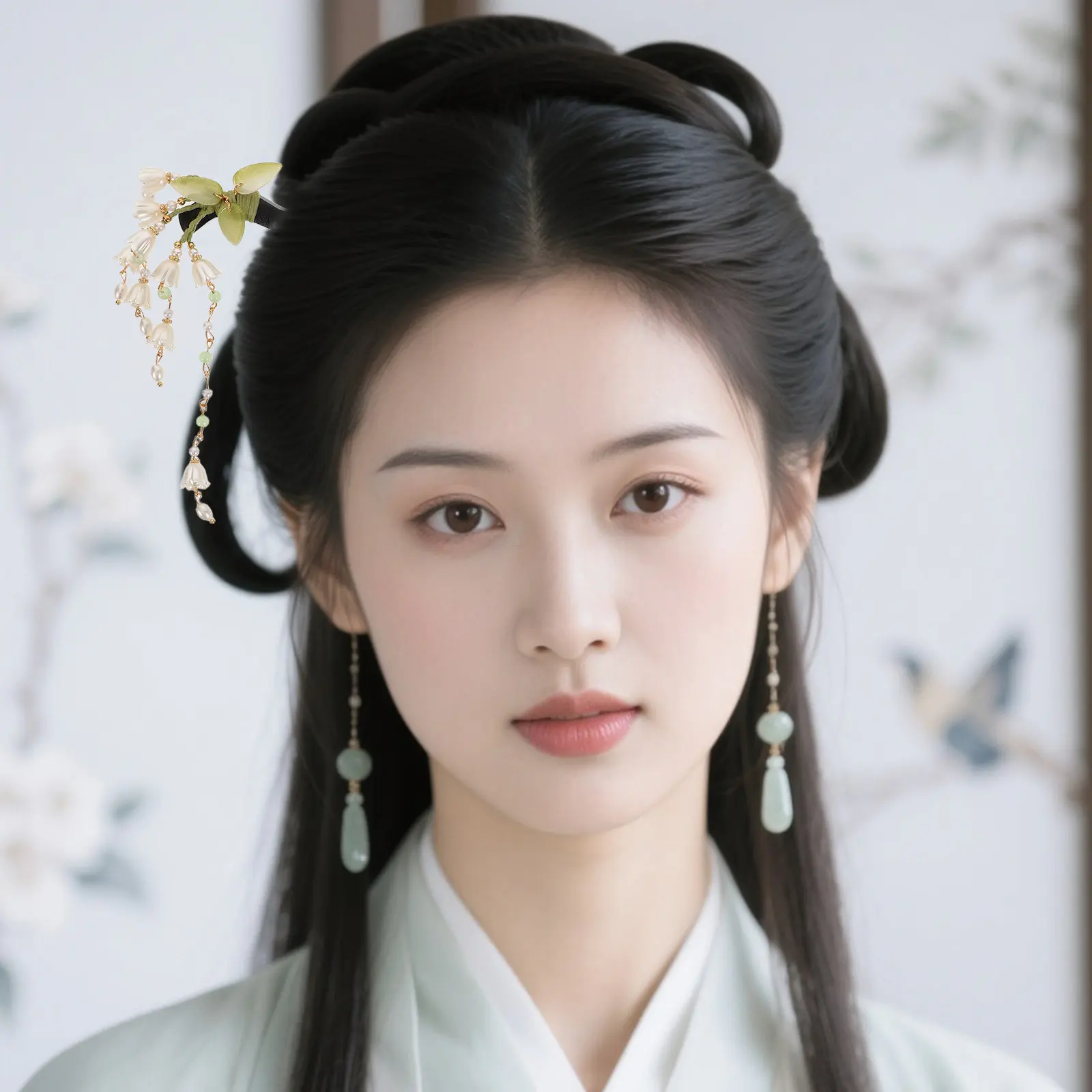 

2Pcs Traditional Chinese Hairpins Handmade Flower Tassel Hair Sticks for Women Vintage Bun Clip Hanfu Cultural Event Daily Wear