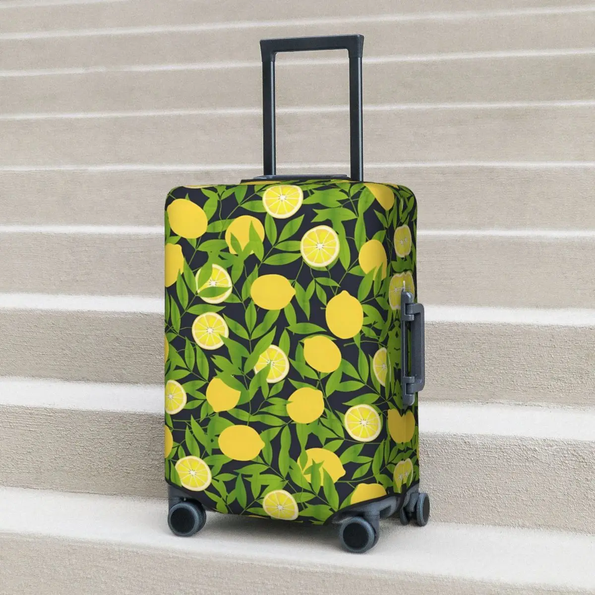 

Lemon Pattern Suitcase Cover Green Summer Hawaii Strectch Business Protector Luggage Supplies Holiday