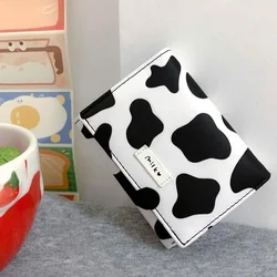 Portafoglio donna New Fashion Pu Leather Cartoon Cow bovini Short Ladies Multi-card Slot portamonete studente Cute Triple Fold Wallet