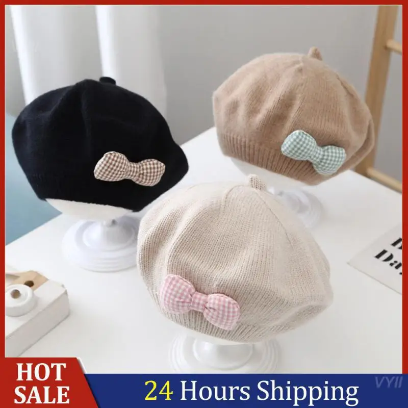 Children's Hat Delicate Touch Durable Crochet Hat Knitting Accessories Bow Hat High Quality Materials Fashionable Wool Hat Beret