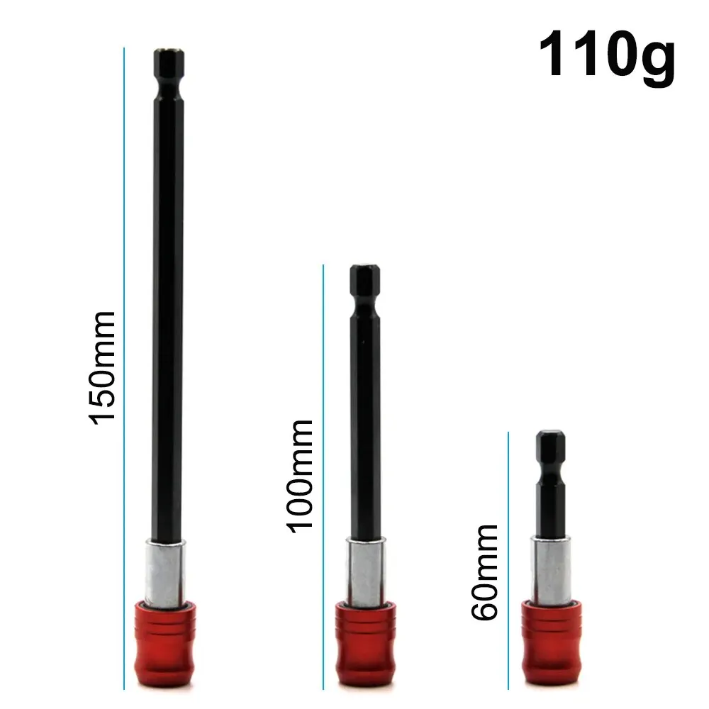 

Three Piece Set Quick Release Self-locking Extension Rod 60/100/150mm Screwdriver Head Extension Rod Hexagonal Handle Red