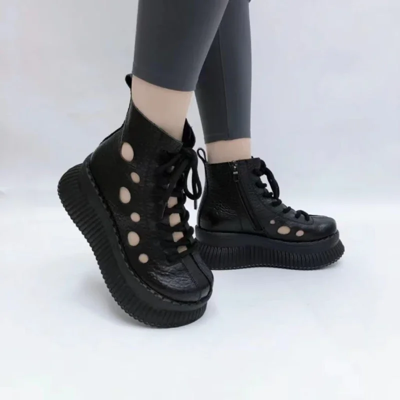 Baotou Thick Bottom Hollowed Out with Muffin Bottom Hole Super Soft Heel High Top Comfortable Non-slip Breathable Sandals Women