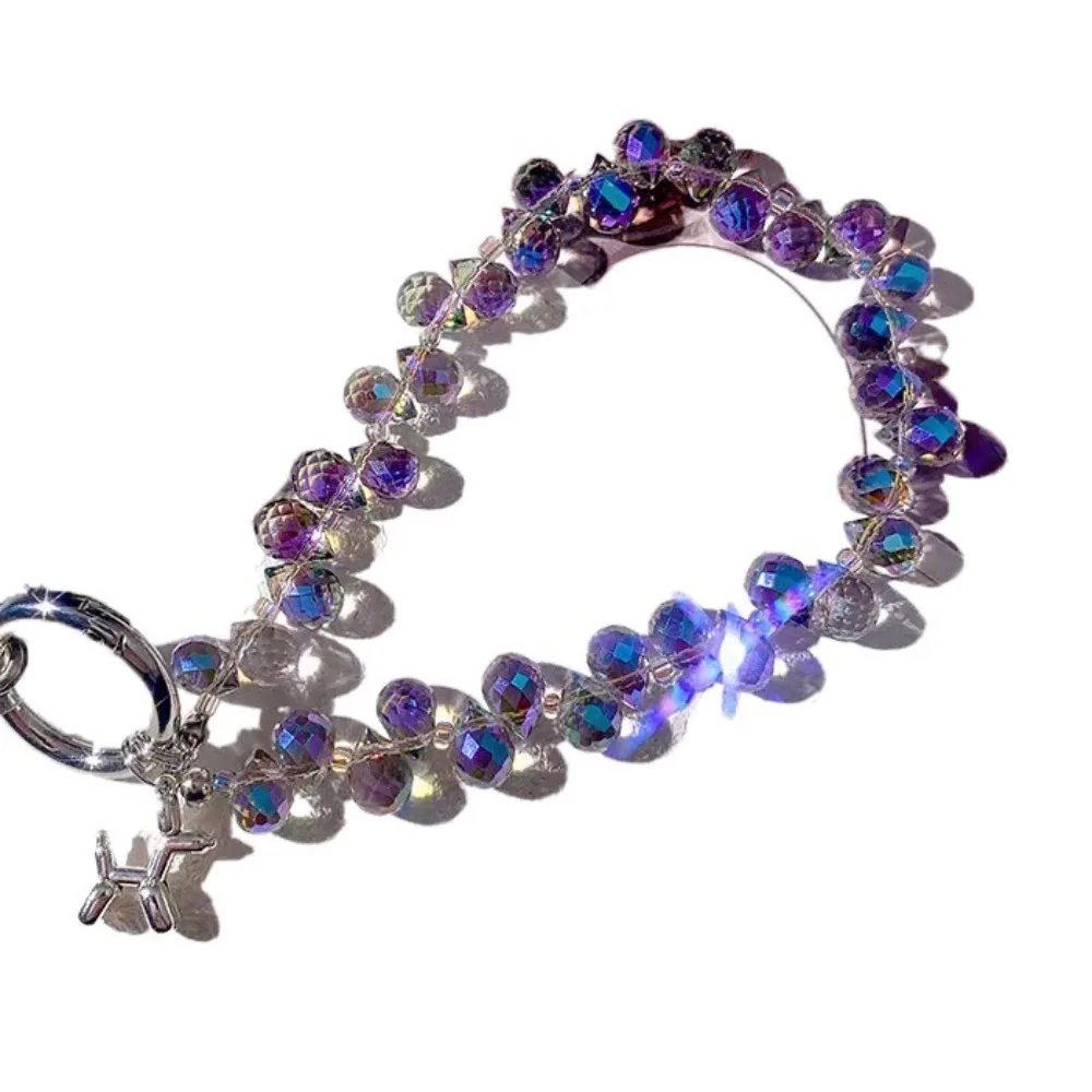 

С собакой хрустальный ремешок для телефона с цветными стразами, цепочка на запястье, цепочка для мобильного телефона, портативный роскошный ремешок для мобильного телефона