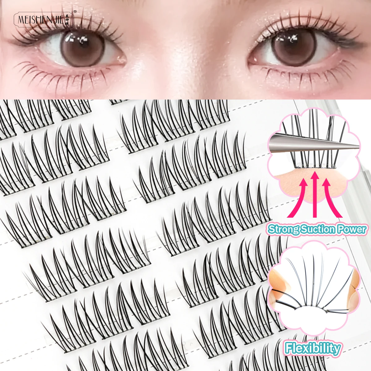 رموش ذاتية اللصق رموش عنقودية لا غراء رموش فردية مجموعات رموش ناعمة قابلة لإعادة الاستخدام أدوات ماكياج فو Cils maquillaje