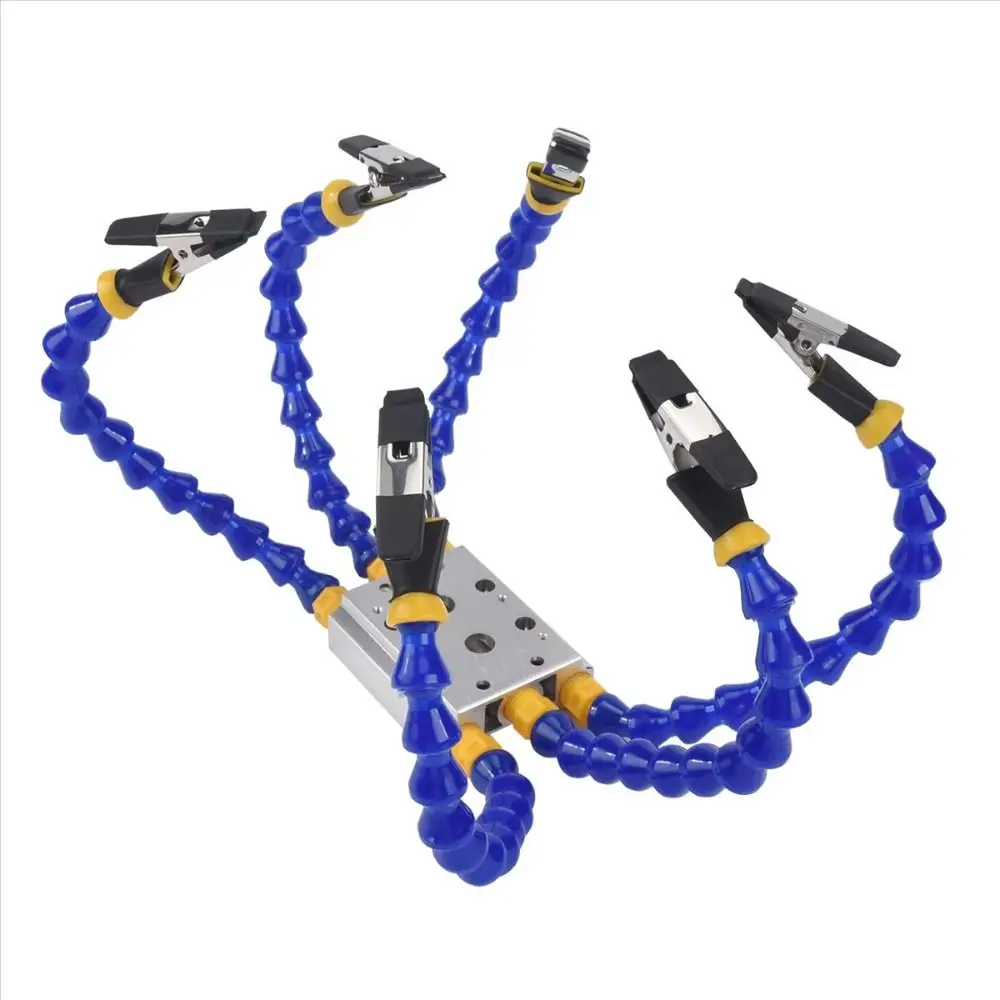 Octopus Design Welding Table Clamp Flexible Arm 1-6 Arms Soldering Helping Hands Aluminum Alloy Base Stable Grip