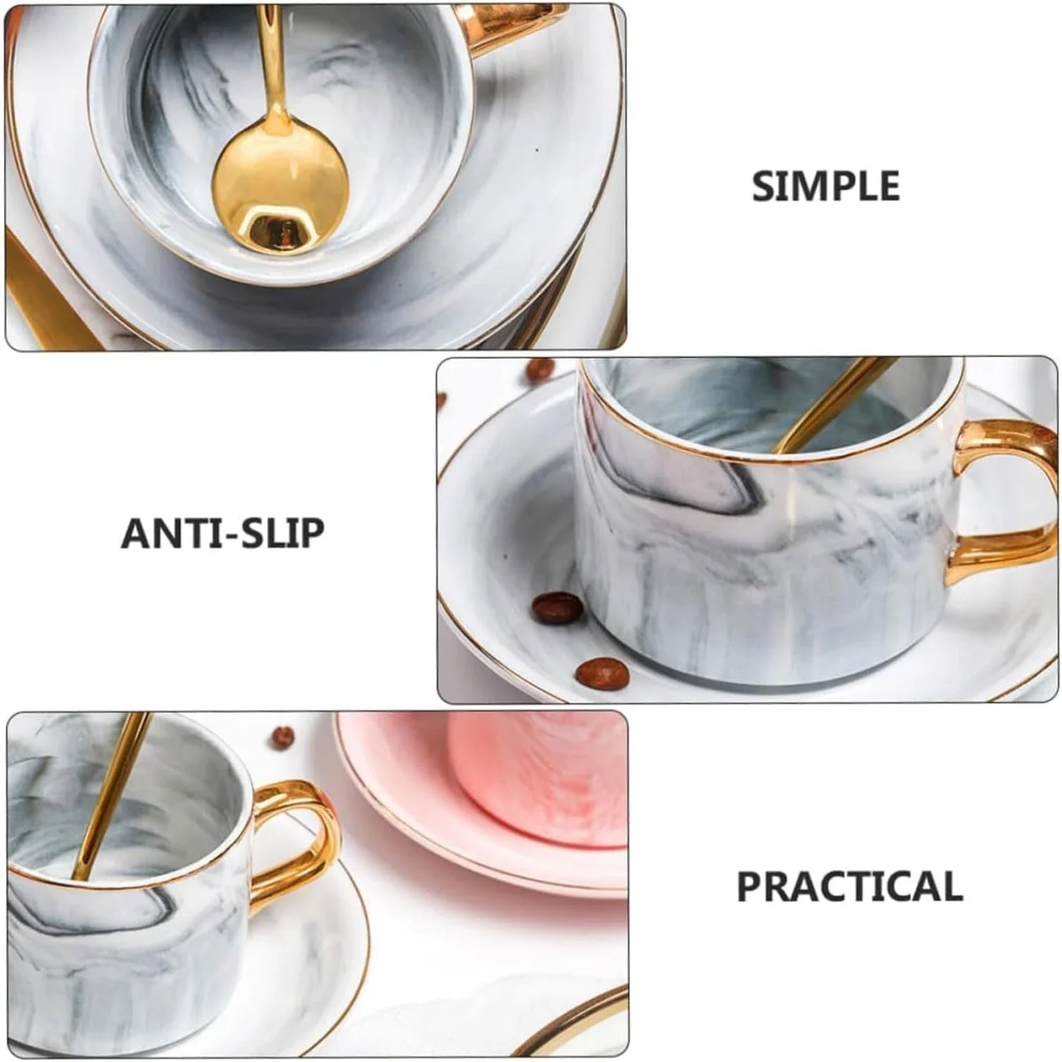 

Beautiful and Stylish Set of Ceramic Espresso Cups and Saucers - Elegant and Functional Coffee Cups for Home, Office, and Coffee