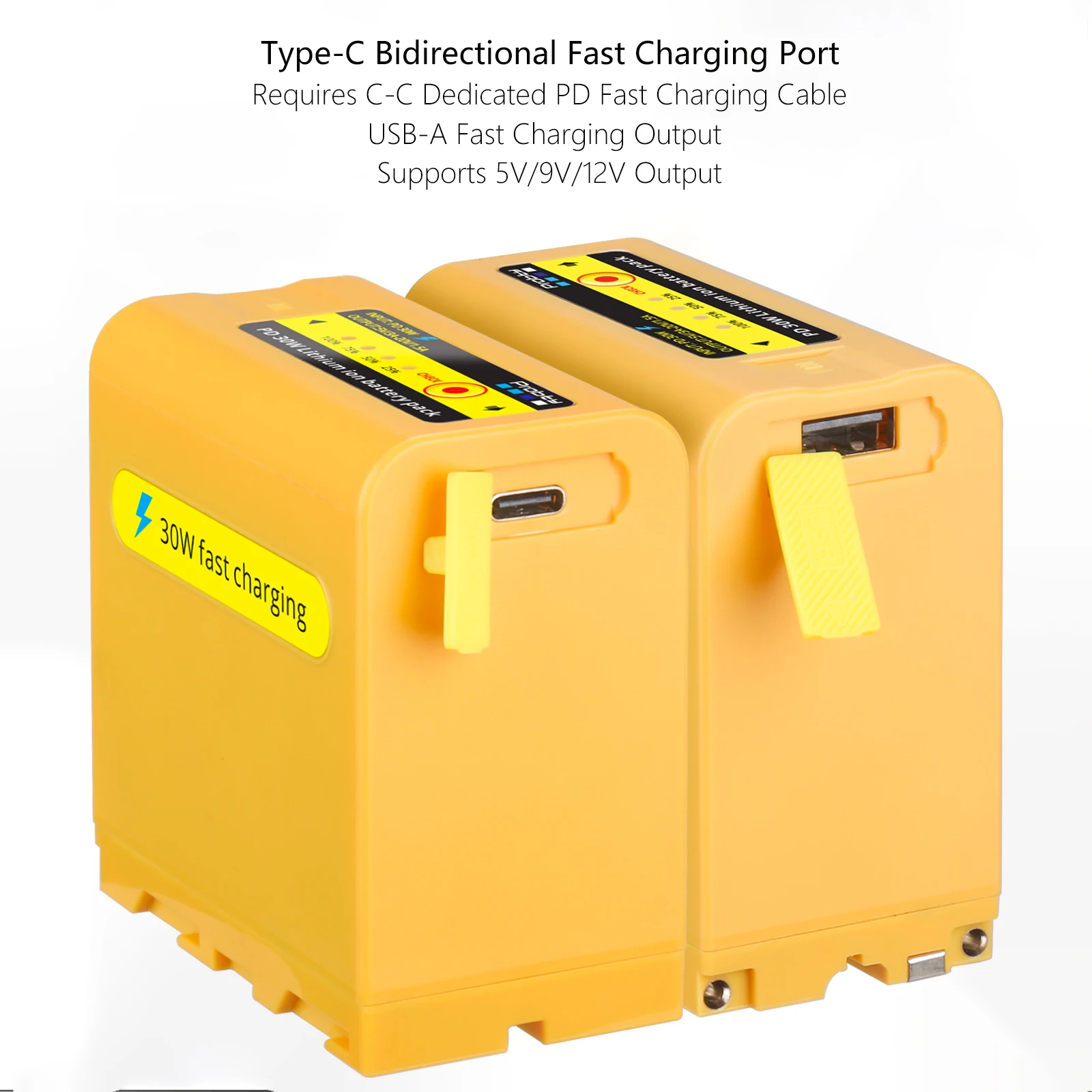 9800mAh NP-F970 Battery PD 30W Fast Charging for Sony NP-F970/F750/F550/FX3/FX30/A7 for Camcorder, Video Lights, Monitors
