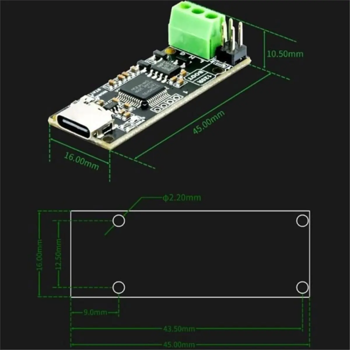A32I Canable V2.0 USB-анализатор CAN-шин с процессором STM32G431C8T6, поддержка CAN 2.0A/B и CAN 1M/2M/5M, изоляция 5.7 кВ