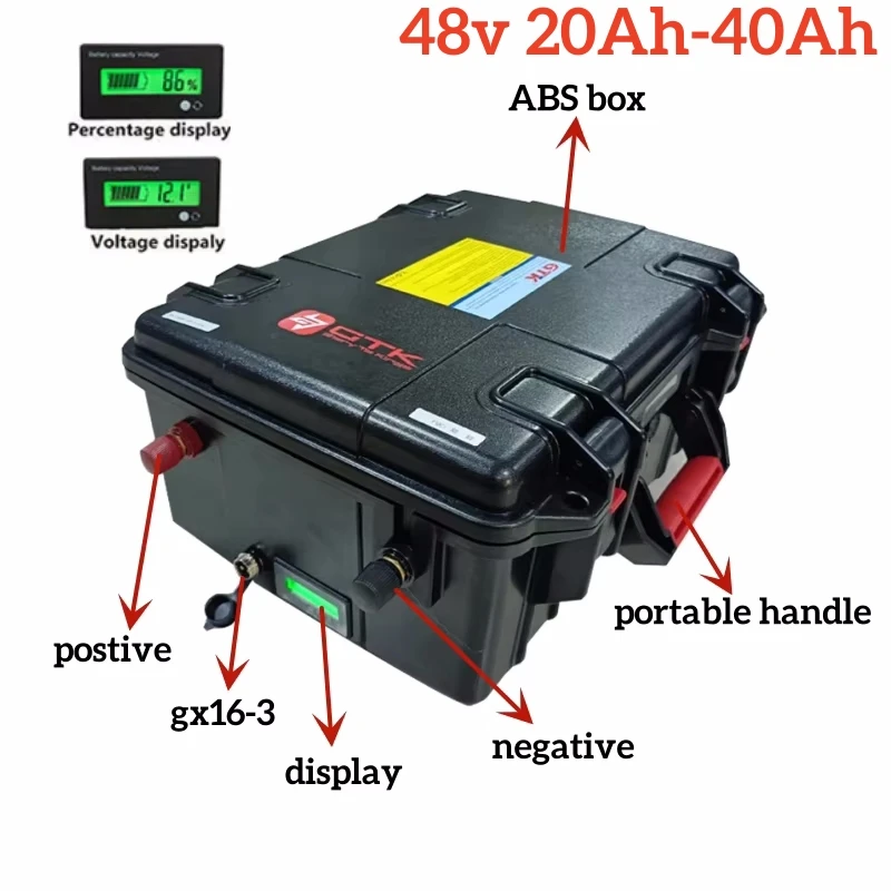 GTK 48V 20Ah 30Ah 40Ah 50Ah 60Ah 80Ah 100Ah LiFepo4 Lithium Battery for 1KW 2KW 4KW Solar Panel RV Backup Power UPS Power