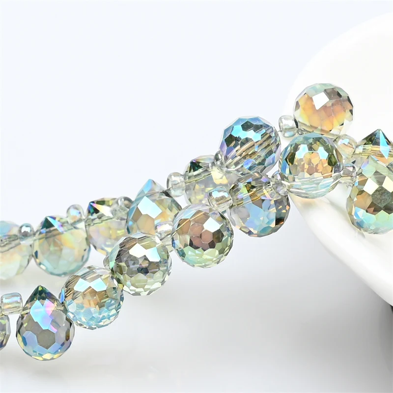 Österreich AB Farbe Kristall Erdbeere Perlen 10*8mm Glänzende Facettierte Glas Perlen für Schmuck Machen DIY Hochzeit Kleid zubehör