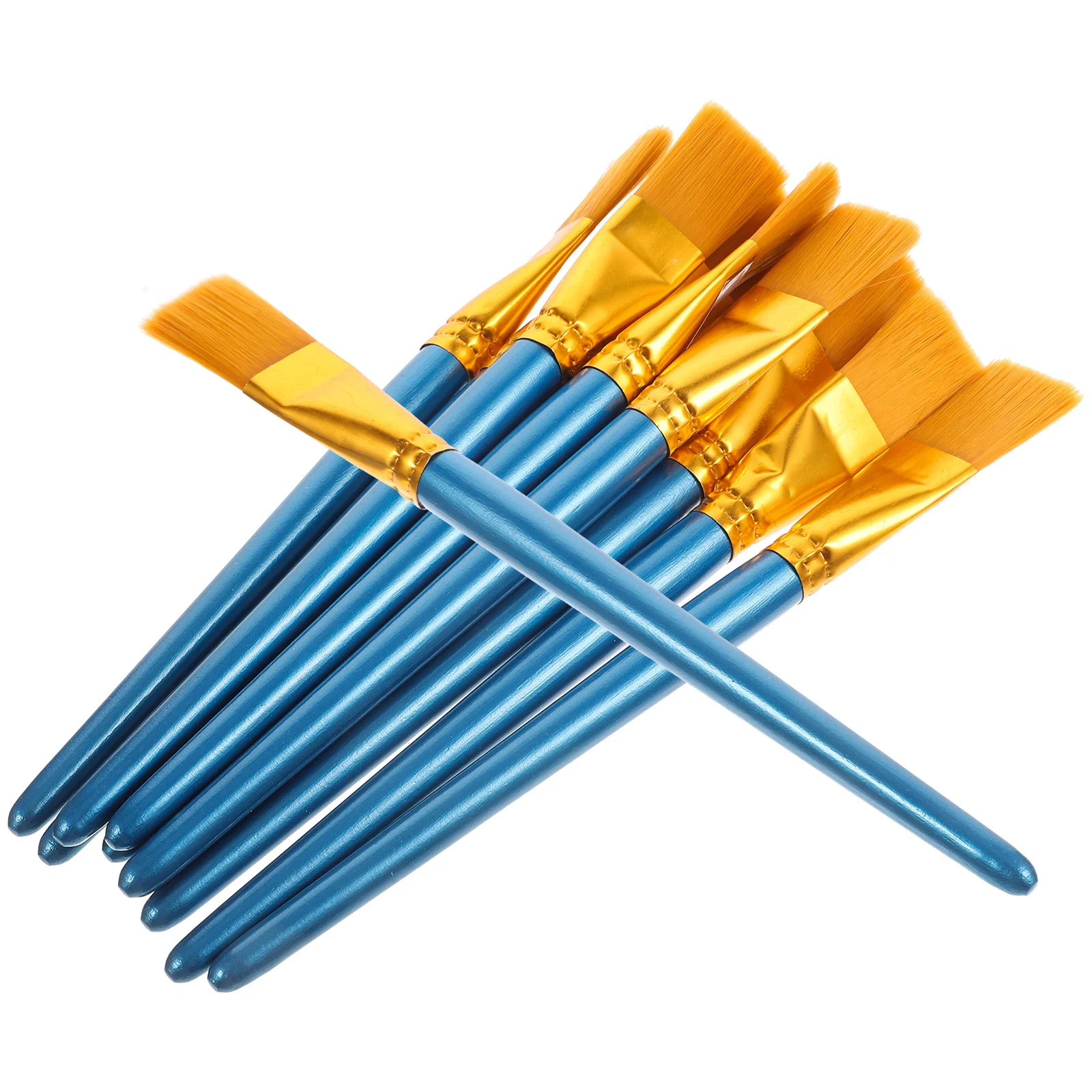 

10Pcs Nylon Paint Brush Set Flat Tip for Acrylic Oil Watercolor Painting Professional Versatile Art Painting Supplies Student