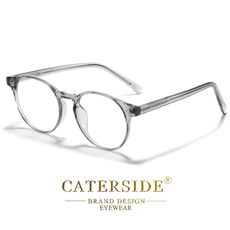 CATERSIDE Vintage Runde Männer Brille Rahmen Hochwertige Marke Design Anti Blau Licht Lesebrille Frauen Optische Rahmen – Detail 11