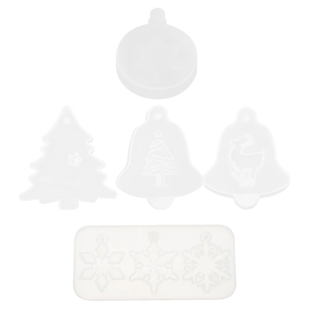 

5 Pcs Christmas Tree Night Light Mold Pendant Casting for DIY Ornaments Silicone Hanging Decor Candy Epoxy