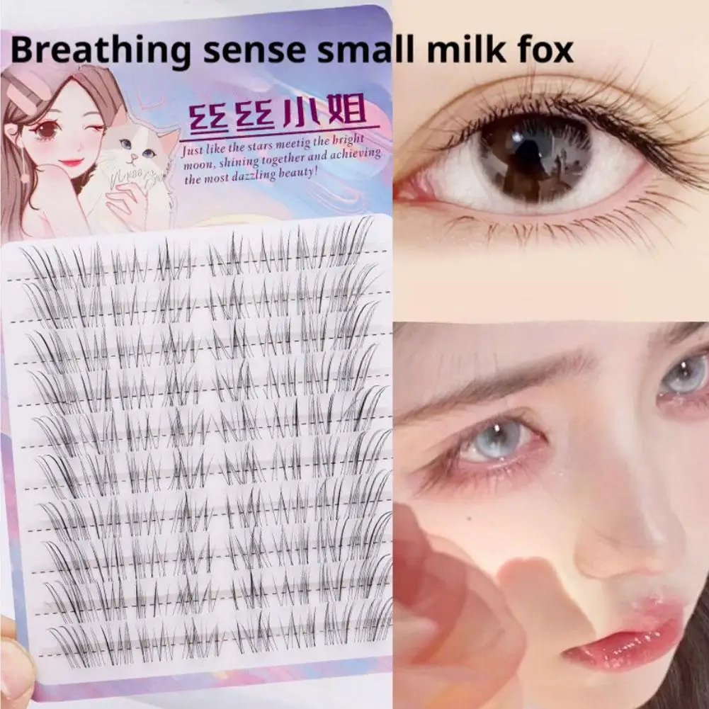 ขนตาปลอมแบบกลุ่ม 10 แถว แยกเป็นช่อ ต่อขนตาแบบธรรมชาติ สไตล์ฟ็อกซ์ ขนตาปลอมแบบฟลายอิ้ง อุปกรณ์แต่งหน้า