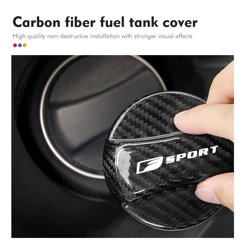 Car Carbon Fiber Fuel Tank Cap Petrol Cover Durable Accessory For Lexus RX 300 330 IS 250 300 GX 400 460 UX 200 NX LX LS GS