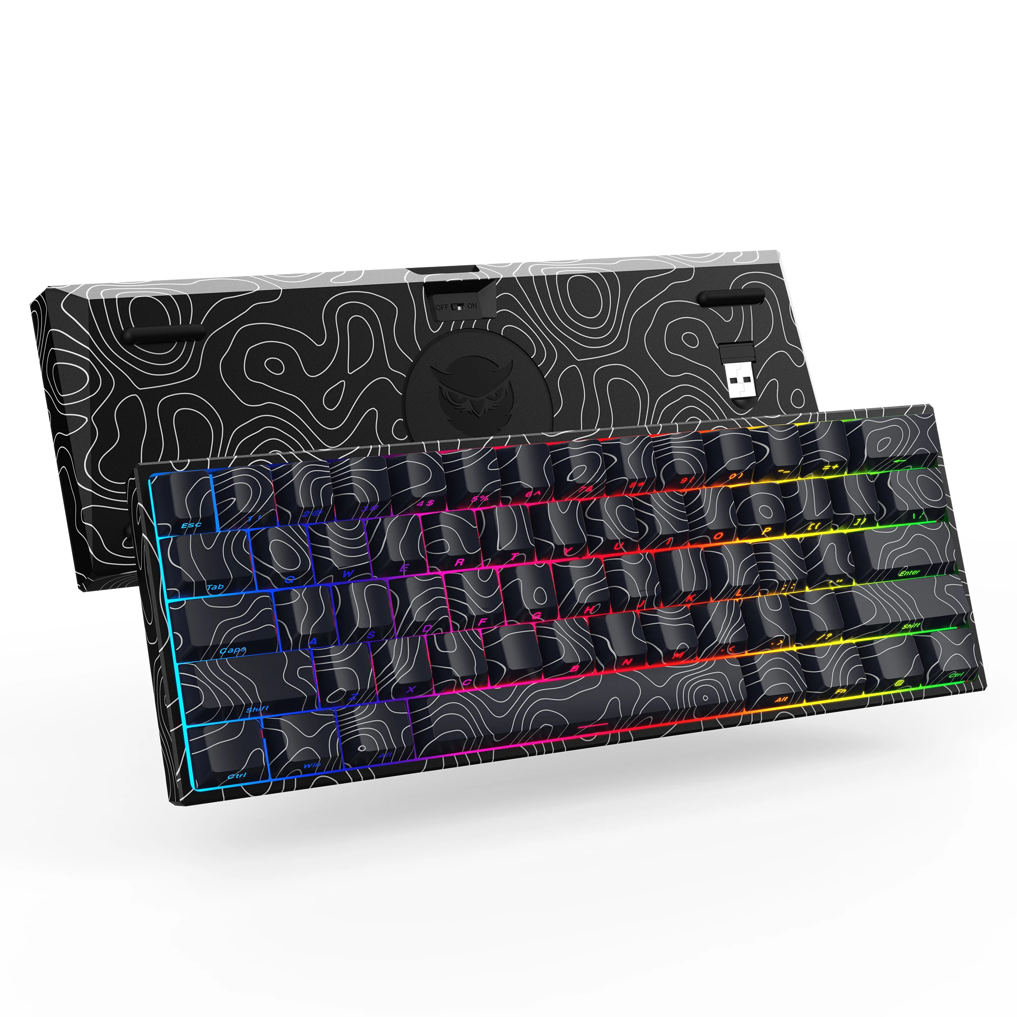 

XVX M61 Pro Bluetooth Wireless Mechanical Keyboard Hot Swap Gaming Keyboard Pre-lubed Switch Custom Keyboard Black Keycaps