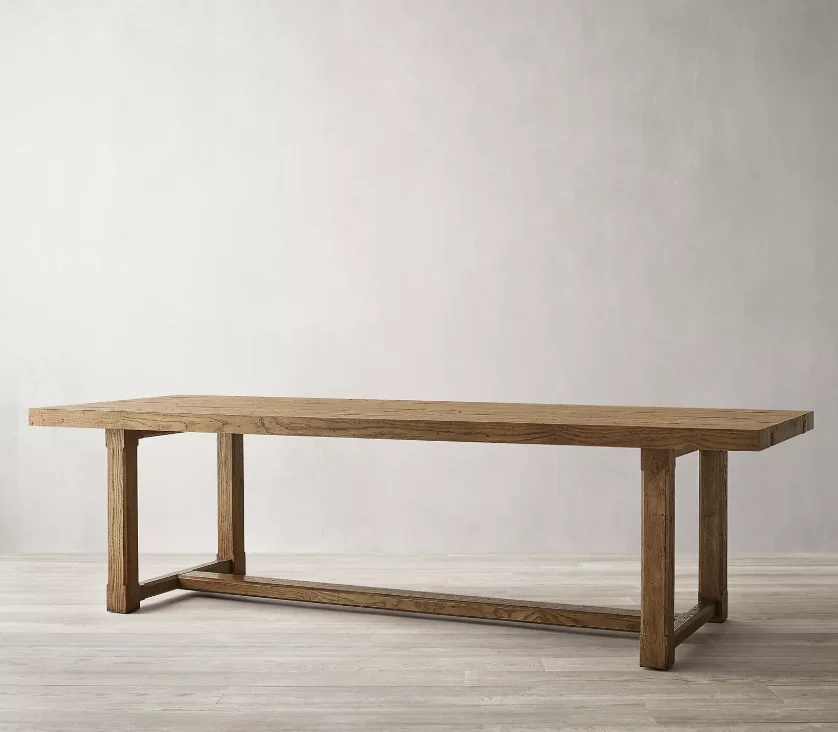 Outdoor teak furniture, modern hotel, poolside garden rectangular dining table