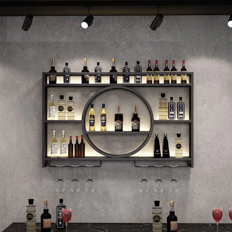 

Color Changing Disassembly and Assembly Bar, Simple and Modern Wall Mounted Wine Rack, Wall Mounted Wine Cabinet