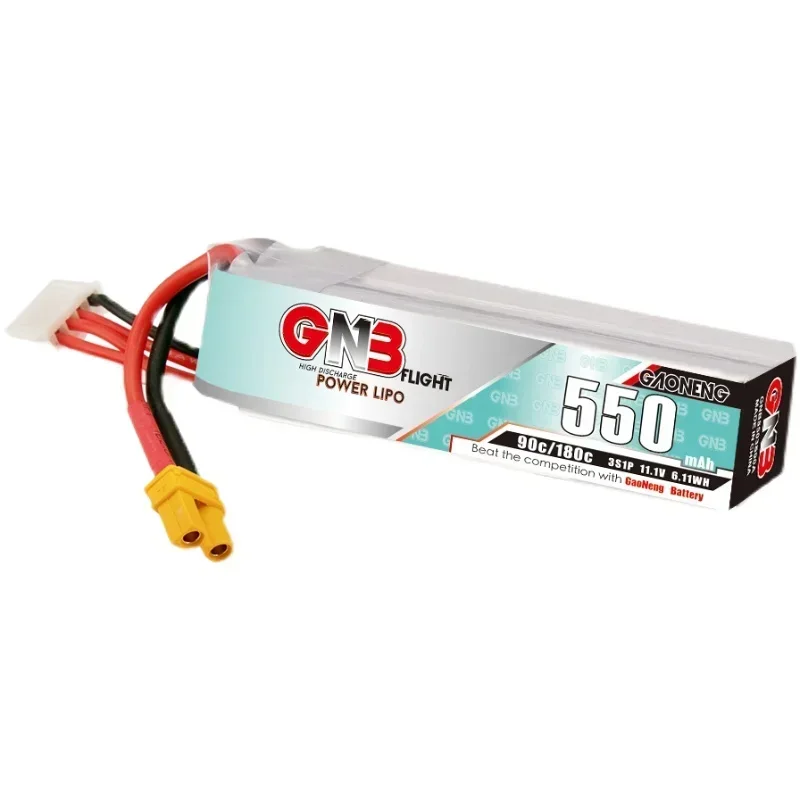 Original GNB 11.1V 550mah 3S 90C LiPo Battery With XT30U-F JST Plug for TINY8X Blade Inductrix FPV QX2 120S Beta75S Drone