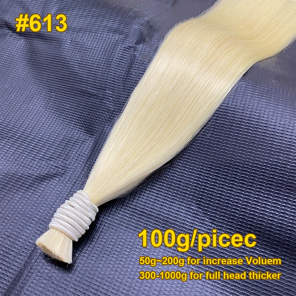 Extensions de cheveux humains blond miel pour tressage, cheveux de tressage en vrac, tissage droit, sans trame, original du Vietnam, 613