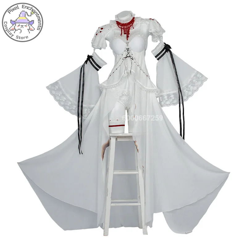 Path To Nowhere Cocoric Professional Master Corn Poppy Gioco femminile Costume cosplay Abiti sexy Abito bianco floreale e fluido