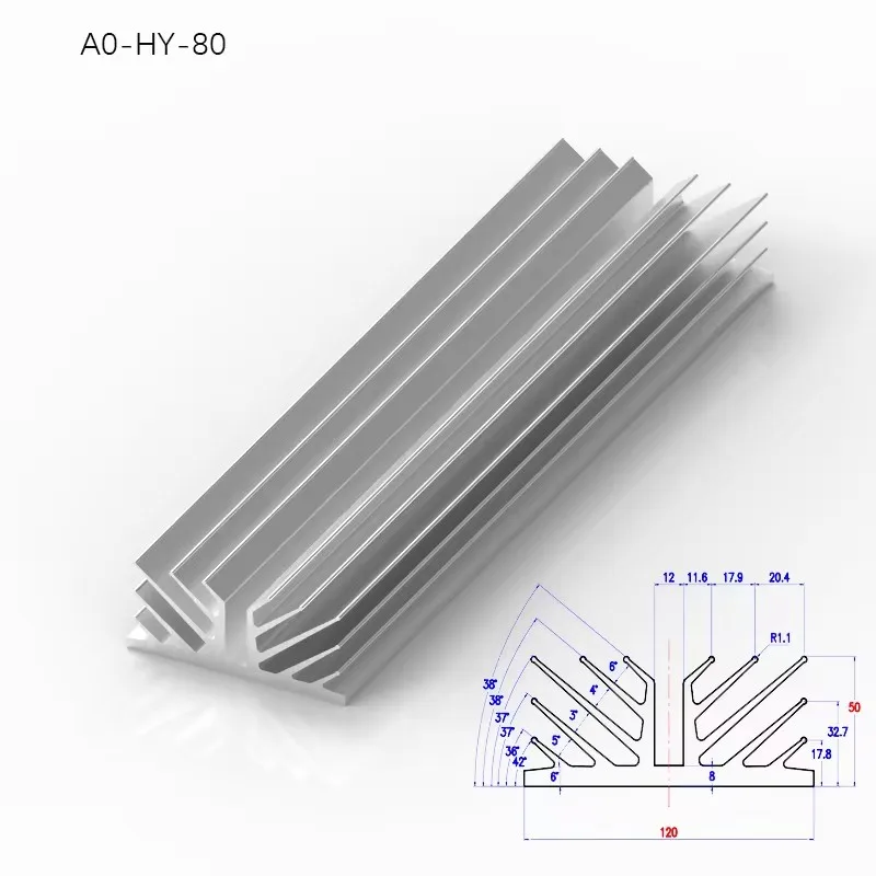 

BRZHIFI -80 Quality Customized Cutting 6061 Aluminum Extrusion Profile Radiation Parts For Class A Power Amplifier Shell Cooling