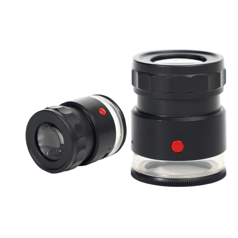 USB Charging Cylindrical Magnifying Glass With Light 10X Optical Lens  Reading Lamp for Jewelry And Jade Identification