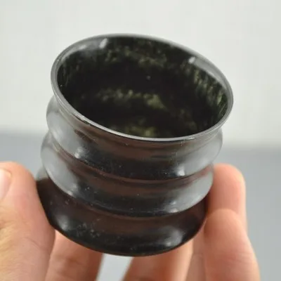 Jade Tea Cup Real Chinese Tibet Medicine King Stone Kung Fu Teacups Natural Green Jades Hand-carved Bamboo Cups Healthy Teaset