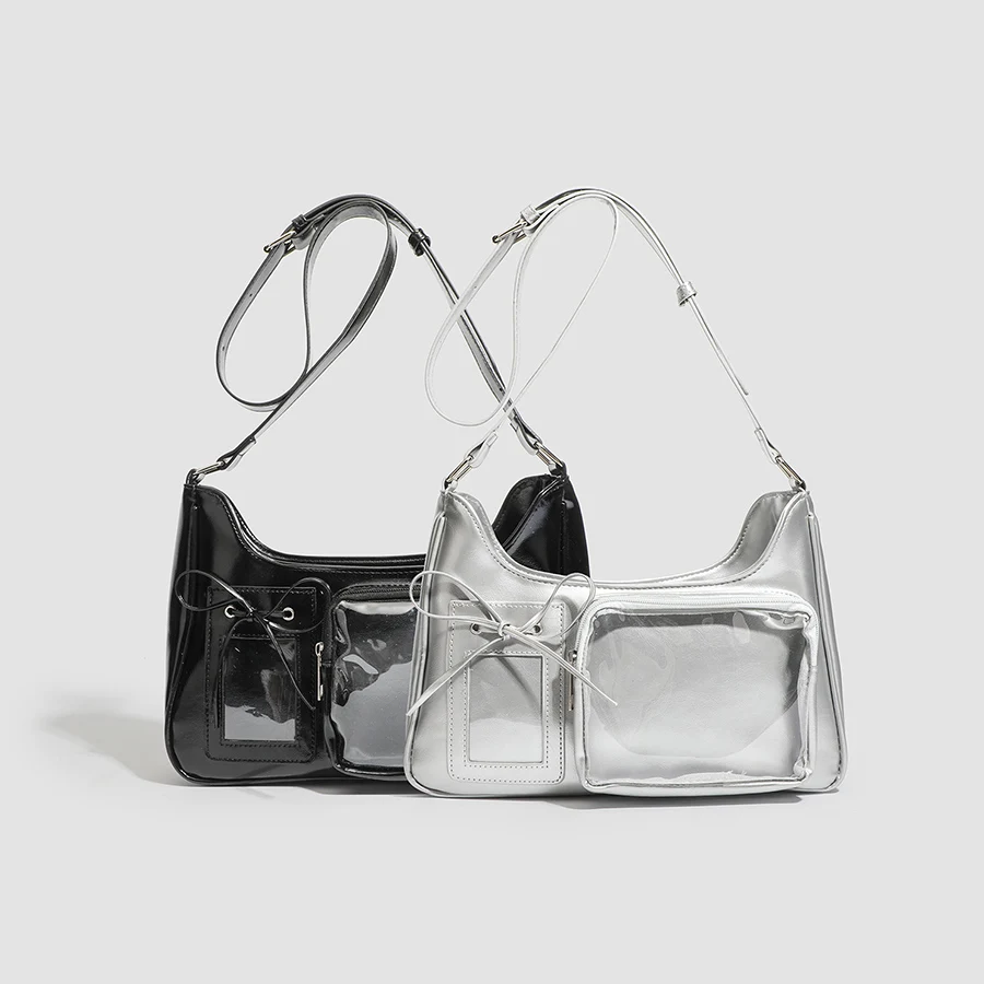 

Y2K Japanese Harajuku Underarm Bags for Teenage Girls Summer Transparent Itabag Crossbody Bag DIY Badges Display Plate Ita Bags