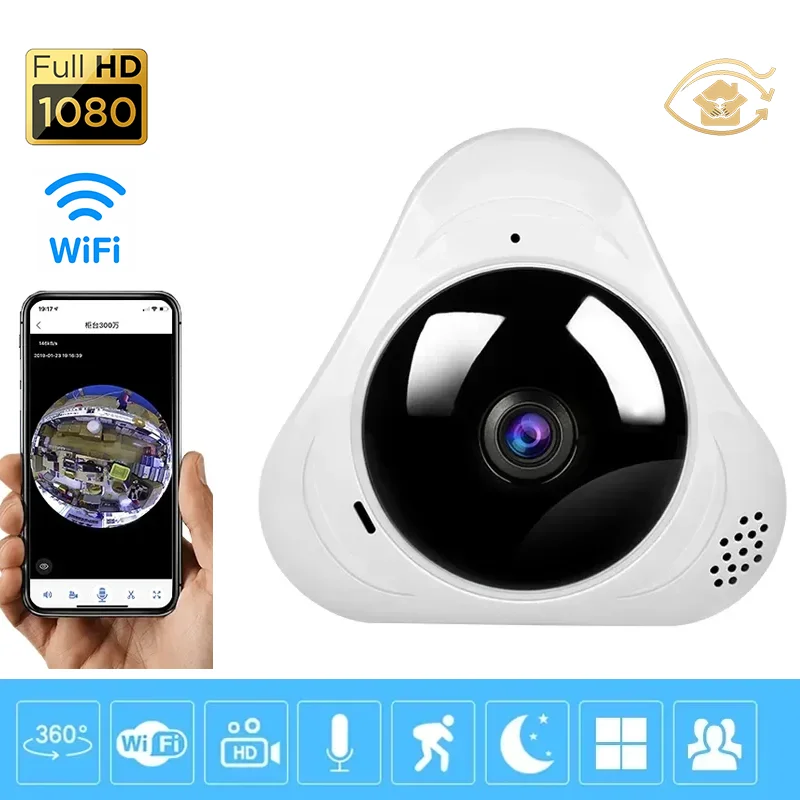 

1080P 3MP 360 Degree Wifi Panoramic Cameras Fisheye Cam Triangle IP Security Protection Smart Home Night Vision CCTV Cameras