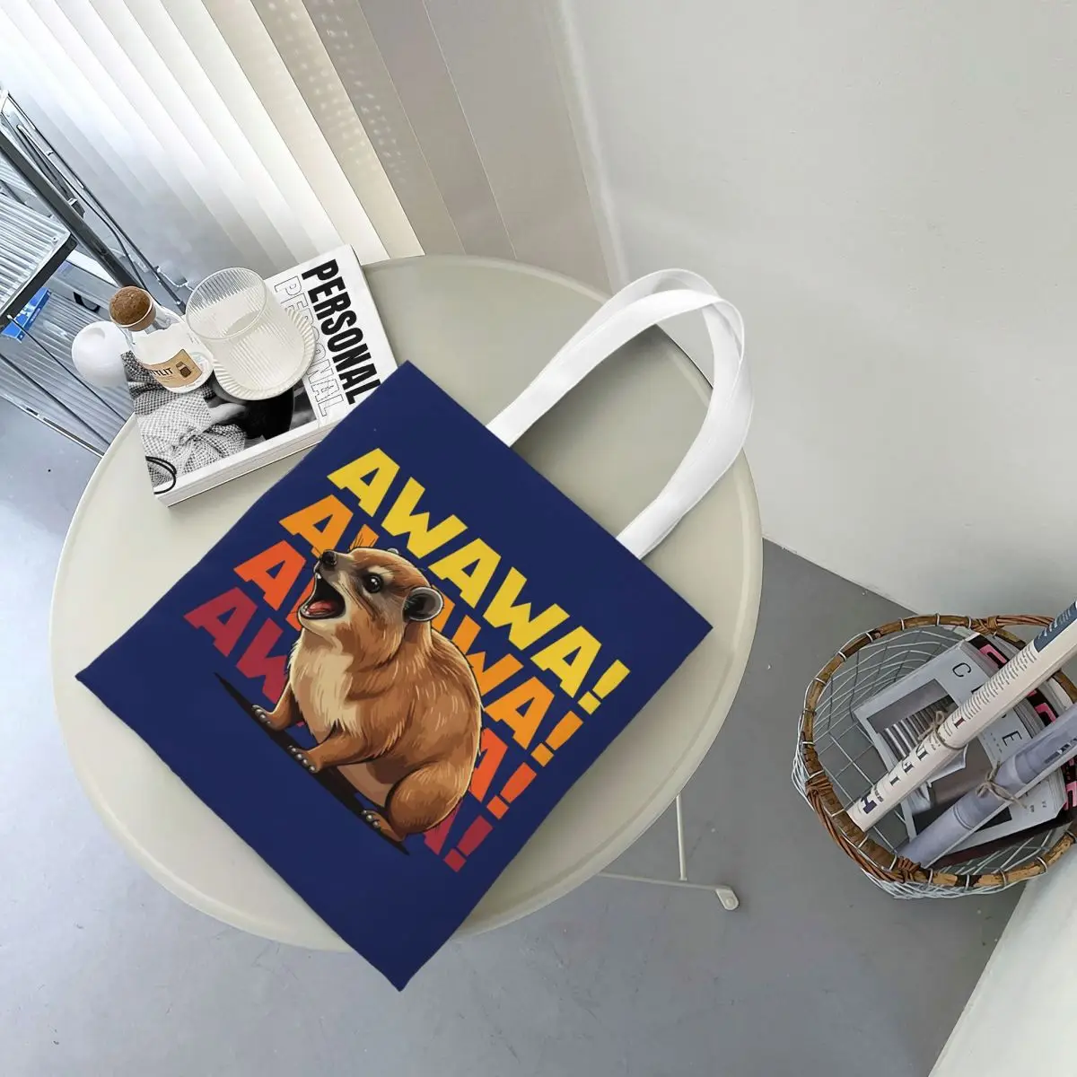 

Rock Hyrax Lover Awawa Groundhog Dassi Shopping Bags Canvas The Tote Bag Reusable for Ladies Shoulder Tote Travel Handbag