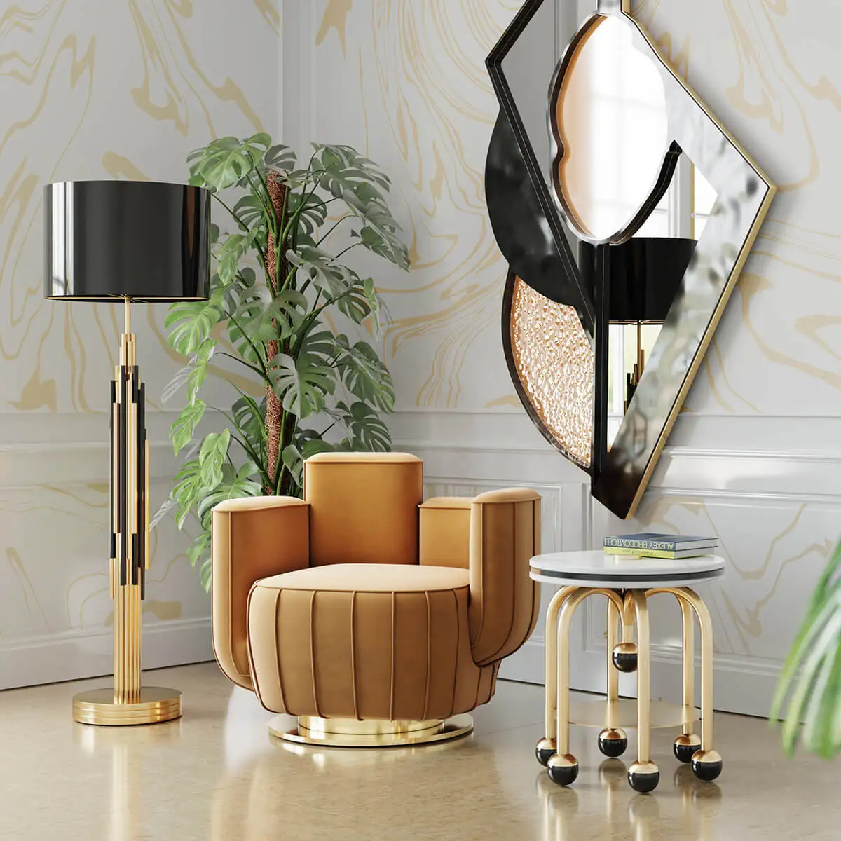 Italian light luxury single sofa chair post-modern leather art personalized leisure chair large apartment designer cactus chair